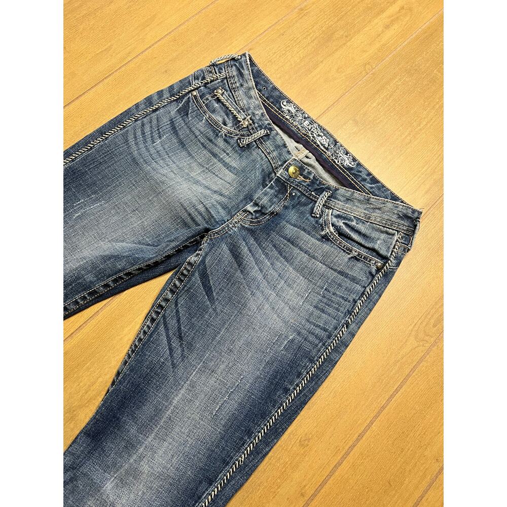 Express Jeans Women’s Sz 8r boot Low rise Distressed Embroidered Y2K 30x31 - Picture 3 of 13